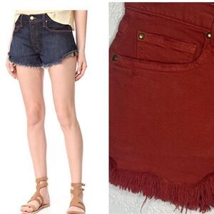 NWT The Great. the Cutoff Short Vintage Poppy Sz 26 Orange